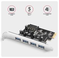 PCI-E card 4ext xUSB3 port,5Gbps,AXAGON PCEU-430RS