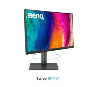 Монитор BenQ PD2706QN, 27", 100Hz, 4K IPS, AQCOLOR, Designer, Pantone, Nano Matte Panel, HDR10, 100% sRGB, Card Reader, HDMI (2.0), DP (1.4), USB-C (DP alt. PD 90W), USB Hub, 3.5 Jack, 2x 3W, Pivot, Height adj. 115mm, VESA 100