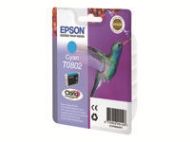 EPSON 1LB T0802 ink cartridge cyan standard capacity 7.4ml 935 pages 1-pack blister without alarm