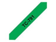 BROTHER P-Touch TC-791 black on green 9mm