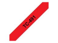 BROTHER P-Touch TC-491 black on red 9mm