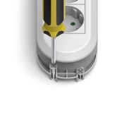 HAMA Разклонител 6 гнезда на 90°, бутон за вкл./изкл., стенен монтаж, 2 м, бял