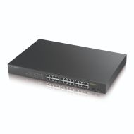 Комутатор ZyXEL GS1900-24HP v2, 24-port GbE L2 PoE + 2 x GbE SFP slots, Smart Switch, rackmount, 170 Watt