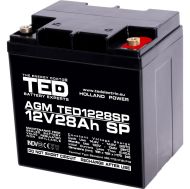 Оловна батерия AGM  12V / 26 Ah/28,5Ah  - 166 / 176 / 125mm терминал F13(M5) TED ELECTRIC