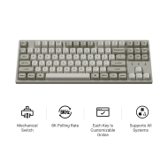 Геймърска Механична клавиатура Keychron C1 Pro 8K QMK - Super Brown Switch