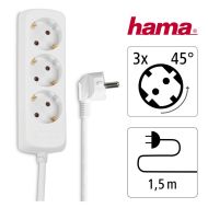 HAMA Разклонител 3 гнезда, 1.4м, бял