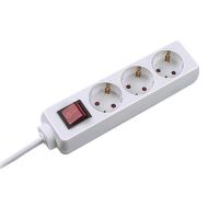 Power strip BACHMANN 3x, w/3m cable, Black