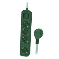 Power strip Philips 4x, w/1.5m cable, Green
