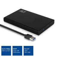 Чекмедже за твърд диск ACT AC1215, 2.5", USB 3.0, Черен