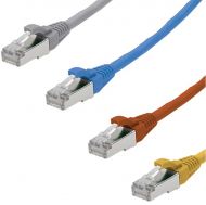 Patch cable S/FTP Cat.6 1m Krone, Or/Gray/Blue/Yel