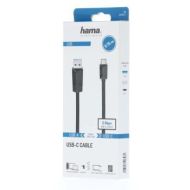 Кабел HAMA USB-C мъжко-USB-A мъжко, USB 3.2 Gen 1, 5Gbit/s, 0.75 м., Черен