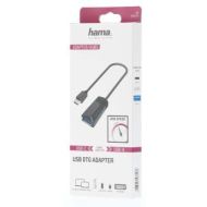 Адаптер HAMA USB-C мъжко - USB 3.2 Gen 1 A женско, 5Gbit/s, 0.15 м., Черен