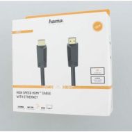 Кабел HAMA High-Speed, HDMI мъжко - HDMI мъжко, 4K, 18GB/s, Ethernet, 7.5 м, Позл. конектори, Черен