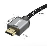 Кабел HAMA Ultra HD, HDMI мъжко - HDMI мъжко, 8K, 48GB/s,метал, 2 м, Позл. конектори, Черен