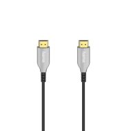 Оптичен активен кабел HAMA Optical, HDMI мъжко - HDMI мъжко, Ethernet, 4K, 10м, Позл.конектори, Черен