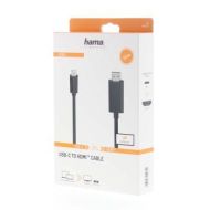 Кабел HAMA 200718, USB-C мъжко - HDMI мъжко, Ultra-HD, 4K, 1.5 м, Черен