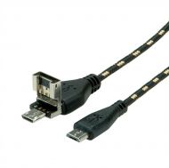 Cable USB2.0 A+MicroB-MicroB,M/M,OTG,1m,11.02.8314