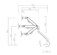 Стойка Neomounts Flat Screen Desk Mount (clamp/grommet)