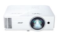 Мултимедиен проектор Acer Projector S1286Hn, DLP, Short Throw, XGA (1024x768), 3500 ANSI Lumens, 20000:1, 3D, HDMI, VGA, LAN, RCA, Audio in, Audio out, VGA out, DC Out (5V/1A, USB-A), Speaker 16W, Bluelight Shield, 3.1kg, White