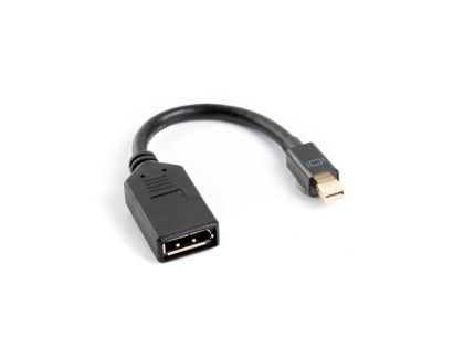 Адаптер Lanberg adapter display port mini (m) -> display port (f), 10cm cable, black