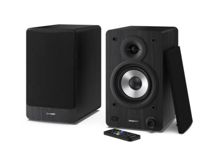 Аудио система Sharp Audio Systems CP-SS30(BK), Hifi Systems BOOKSHELF SPEAKERS 60W (2 x 30W) RMS 2, Bluetooth v5.0, USB playback, MP3 Audio decoder, RCA L/R In, 3.5mm Aux-in / line-in, Digital optical-in, Wooden speaker, Black