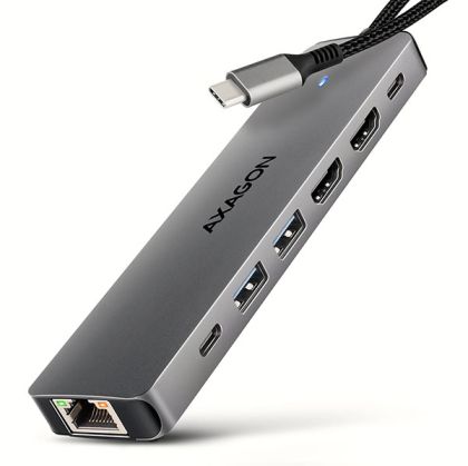 USB-C Multiport,2xHDMI,PD,Giga LAN,AXAGON HMC-7HX2
