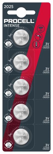 Бутонна батерия DURACELL PROCELL CR2025, 3V, 5 бр. в блистер, Литиева, /цена за 1 батерия/