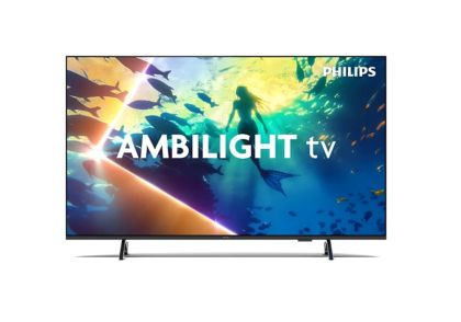 Телевизор Philips 43PUS8010/12, 43" 4K UHD LED, 3840x2160p, 60Hz, DVB-T/T2/T2-HD/C/S/S2, 60Hz, Ambilight 3, Pixel Precise UHD, HDR+, Titan OS, Dolby Atmos & DTS:X, 3*HDMI, 2*USB, VRR, 802.11ac, BT 5.2, 20W RMS, Black
