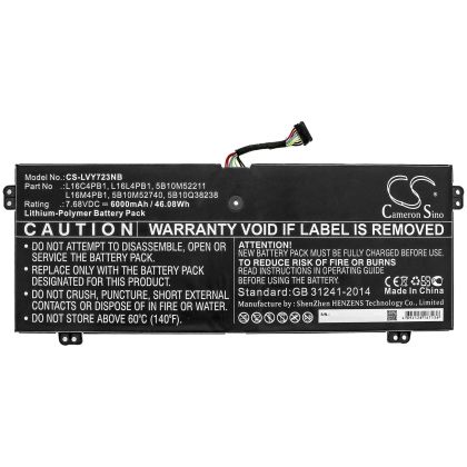 Батерия за лаптоп LENOVO YG 720-13IKB 80X6006PAU, Yoga 720-13IKB 80X6001QGE, Yoga 730-13IKB, L16C4PB1 LiPo  7.68V 6000mAh  CAMERON SINO