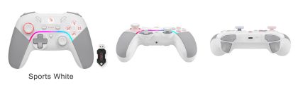 Геймърски контролер A4tech Bloody GPW70, Жичен и безжичен, RGB, Бял