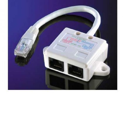 Adapter-Splitter UTP,1xRJ-45M-2xRJ-45F, 21.99.3045