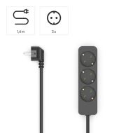 HAMA Разклонител 3гнезда, 1.4м,черен